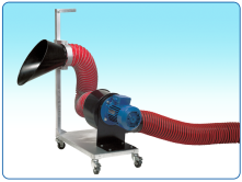 A portable suction pump for smoke extraction, welding smoke, particles and industrial gases